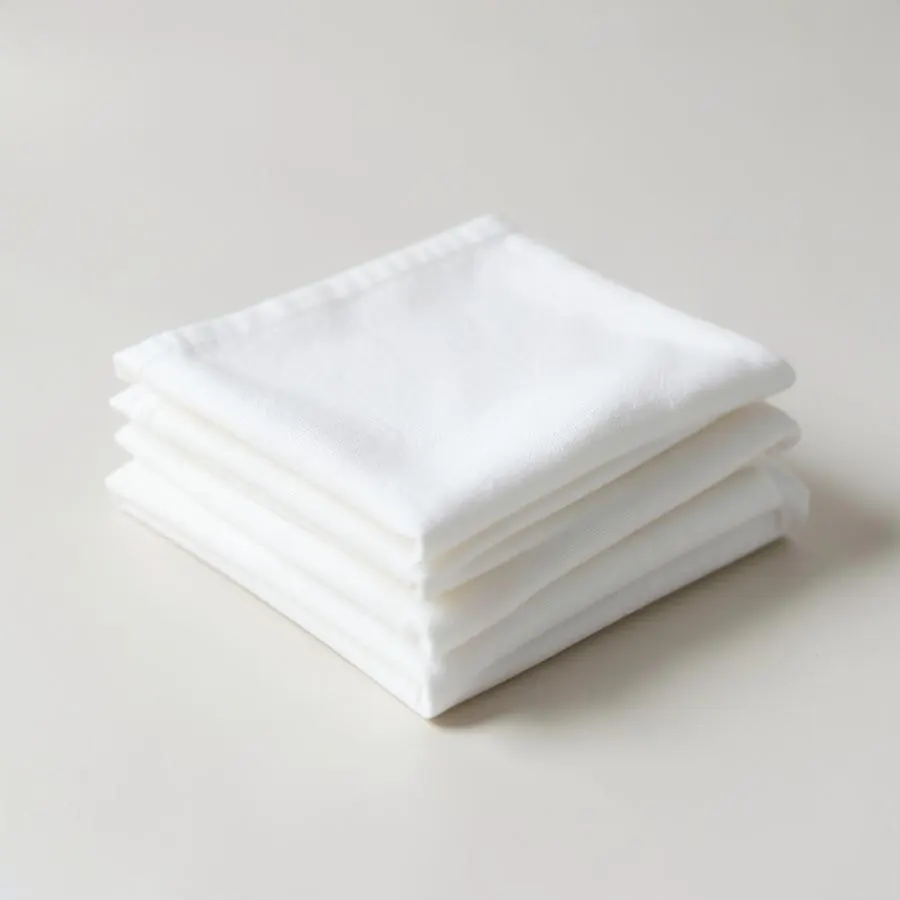 Stack of folded washable cotton cloths