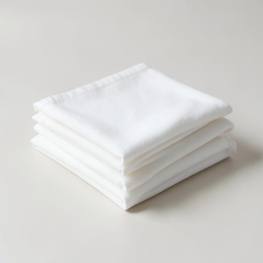 Stack of folded washable cotton cloths